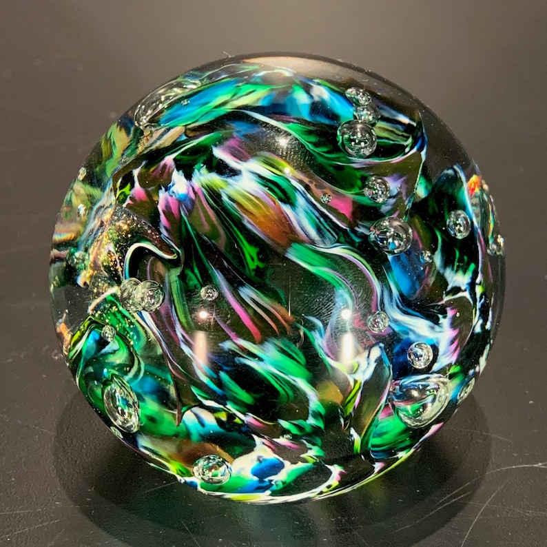 Northern Lights-RD / Hand Blown Glass Paperweights image 2