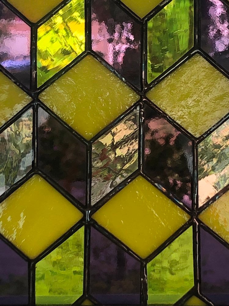 Modern, stained glass window, graphic