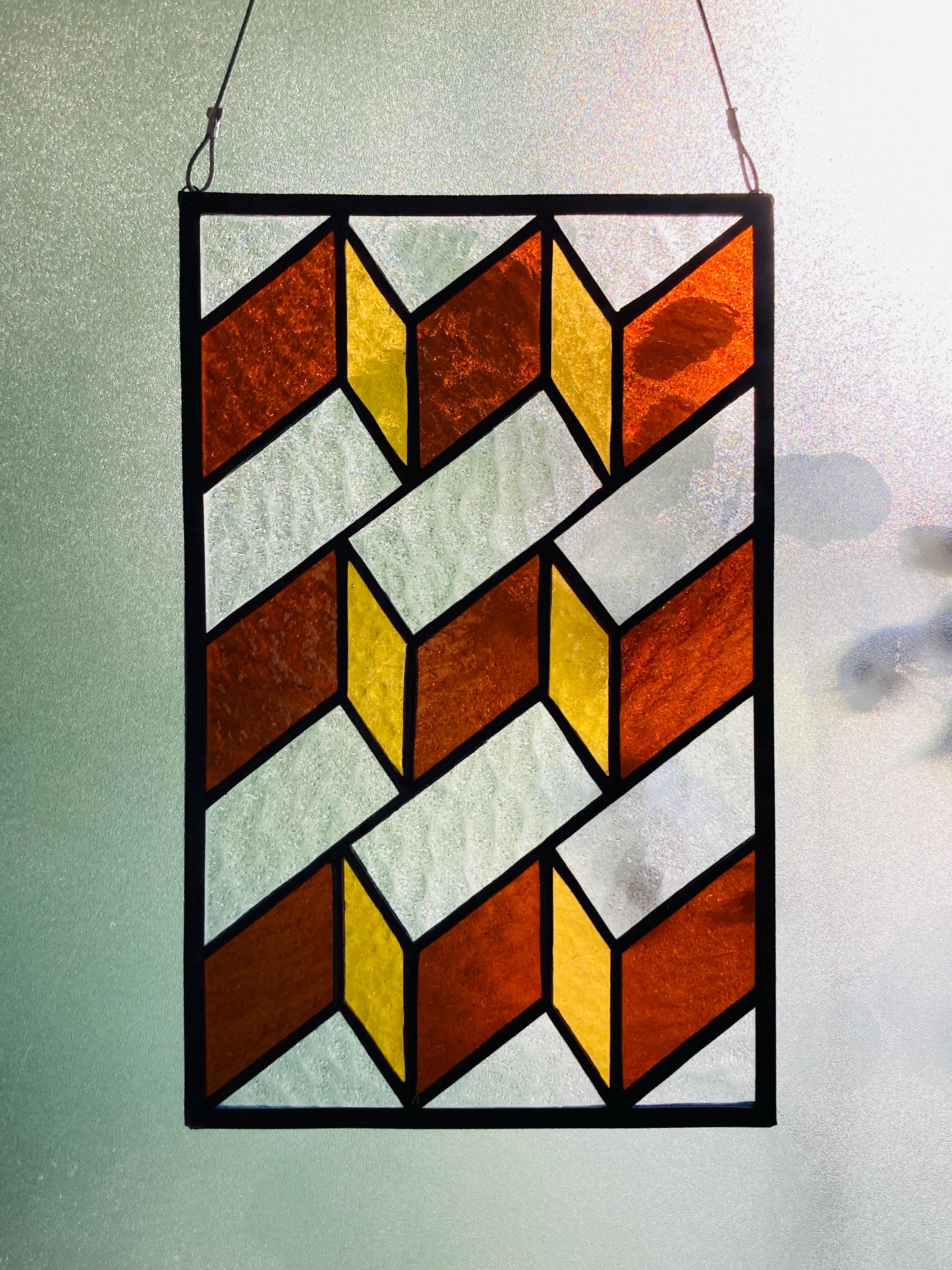 Stained glass window, Eindhoven "the vibe" 3D orange