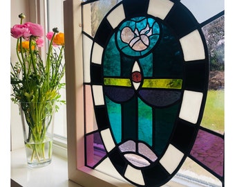 stained glass window, modern, glassart