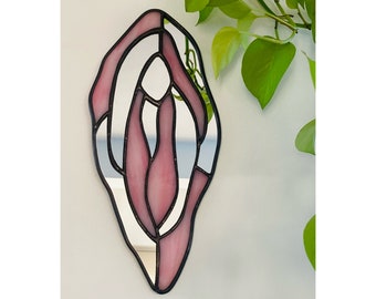 mirror, stained glass, vulva