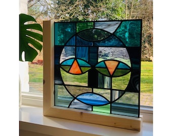 Stained glass window symmetrical mask