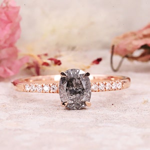 Salz und Pfeffer oval Diamant Ring adlerkralle adler kralle adler ringe verlobungsring ästhetischer ring passende ringe set - rubysta