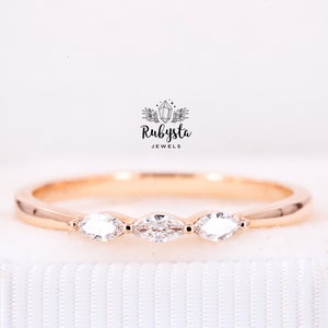 Clear dainty marquise diamond ring layering dainty ring trendy rings aesthetic ring rings for women couple rings -Rubysta