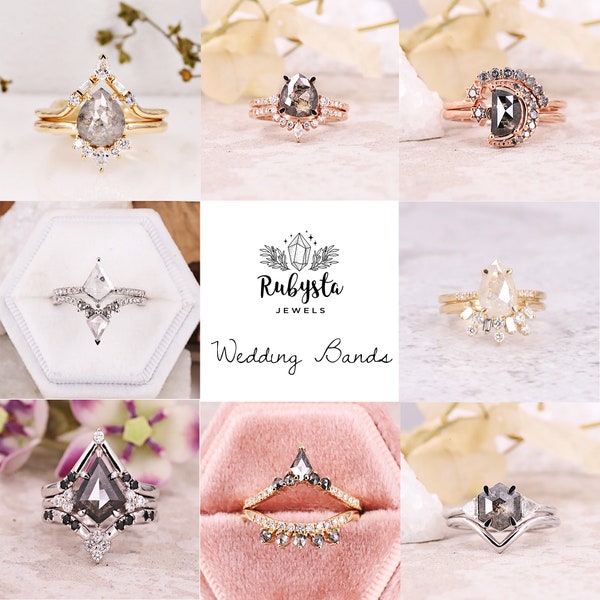 Custom order Deposit for Salt and Pepper Diamond Ring Engagement Ring Wedding ring Matching Band