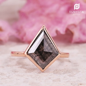 Verlobungsring Zarter Ring Drachenschliffring Salz und Pfeffer Diamantring Versprechensring Natürlicher Diamantring Geschenk für sie 585 solid Gold