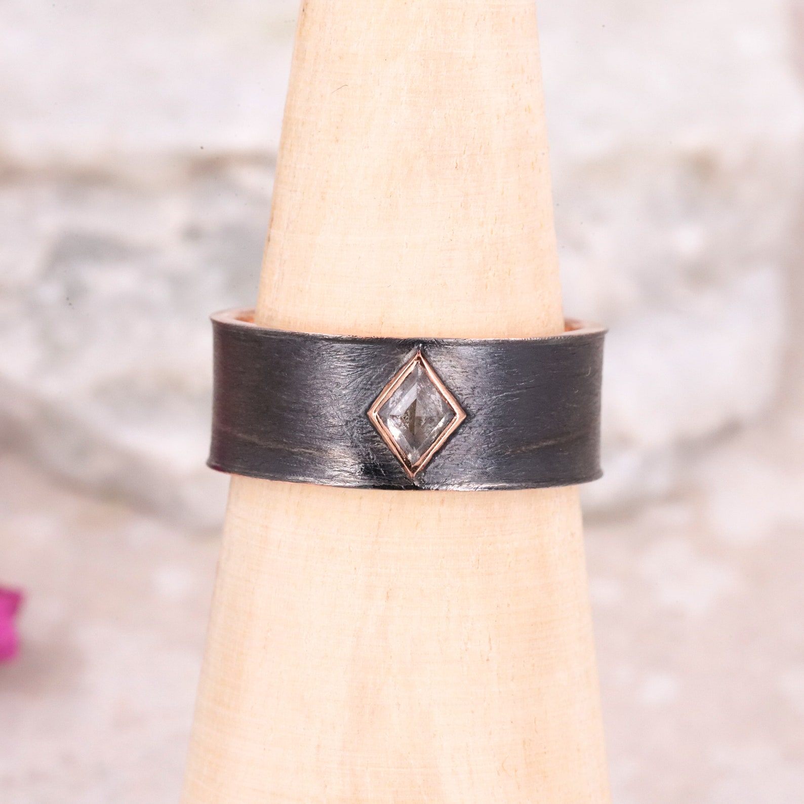 Salt and Pepper Diamond Ring for Men Men Engagement Ring Etsy