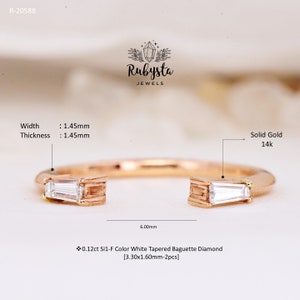 Baguette diamond stacking band clear diamond ring couple rings rings for women eternity ring mood rings sleek ring image 4