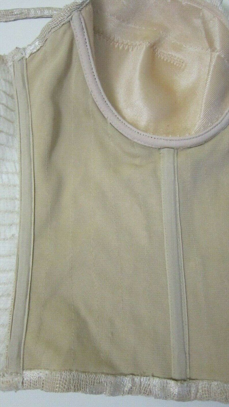 LA PERLA Vintage Bra Corset Bustier lace size 44 Beige made in Italy