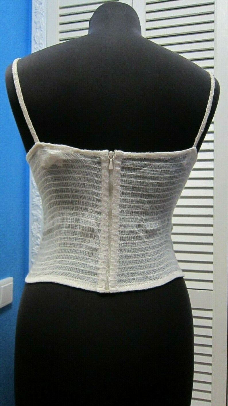 LA PERLA Vintage Bra Corset Bustier lace size 44 Beige made in Italy