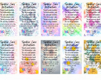 Tumbler Care instructions Grab Bag, Tumbler care cards (250 cards)