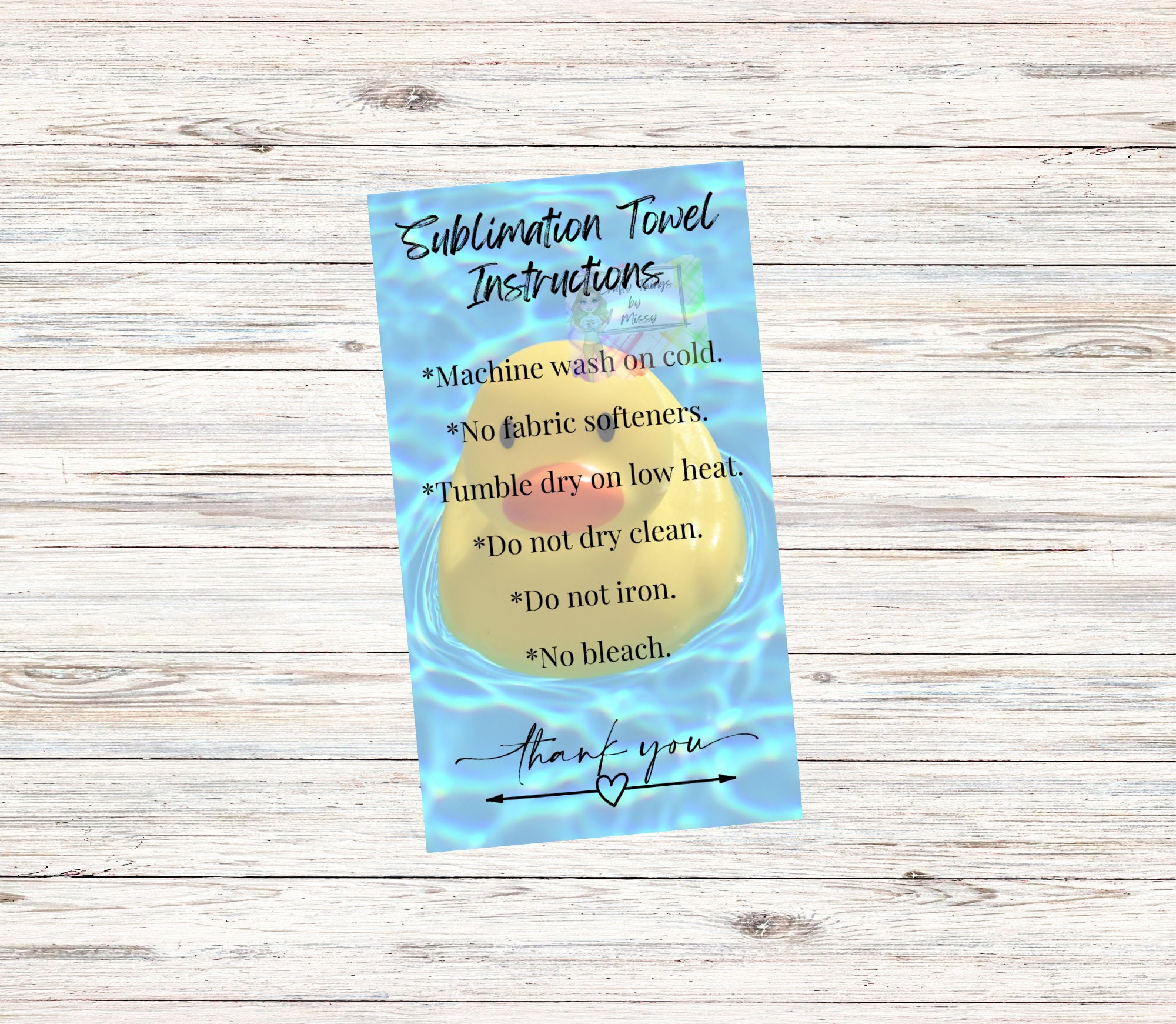 Towel Washing Instructions Card,towel,clothing Care Instructions,small