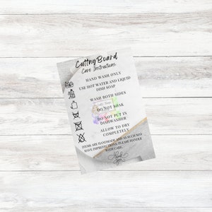 Schneidebrett Anleitung Pflegekarte, Waschanleitung, bereit zum Drucken, Printable Schneidebrett Pflegekarte, PNG-DATEI