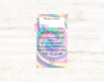 Freshie Care Instructions INSTANT DOWNLOAD |Printable Freshie Care Card |Small Business Supplies | Care Card Template png