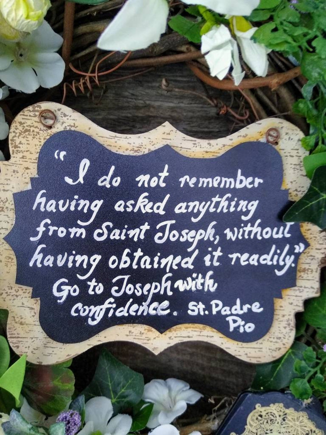 Catholic St. Joseph wreath Father's Day Floral wreath | Etsy