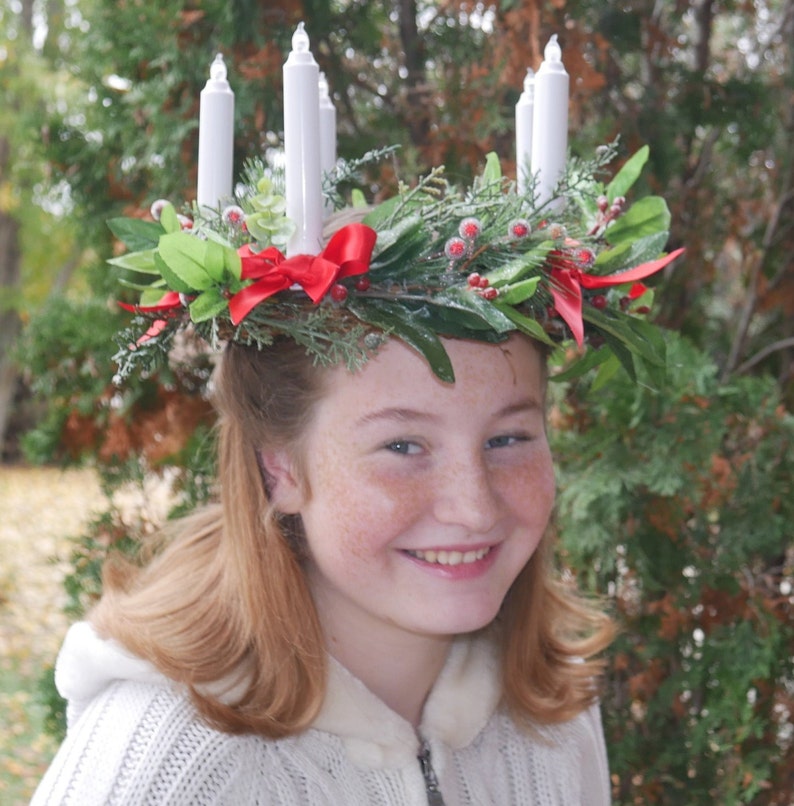 st-lucy-lucia-christmas-crown-wreath-headpiece-led-etsy