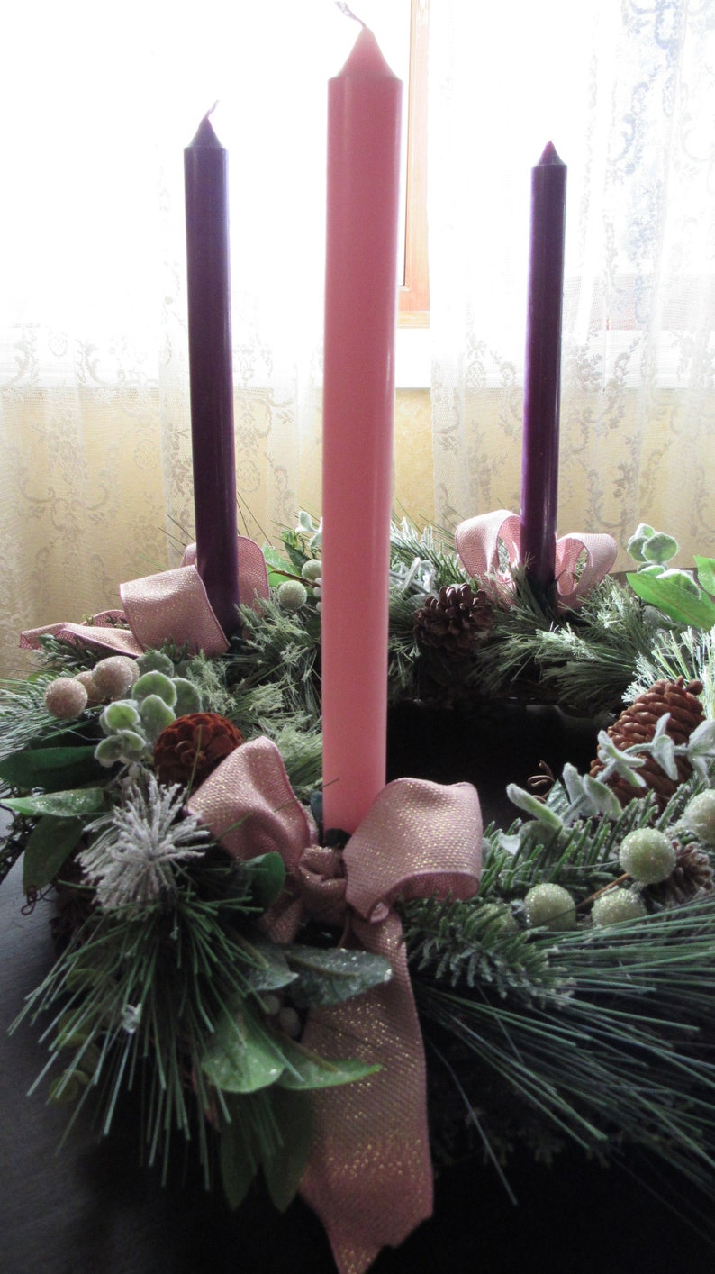 Advent Wreath Catholic Advent Candles Christmas Wreath Etsy
