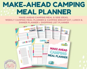 Make Ahead RV Camping Meal Planner, Printable Camping Menu Planner,  Weekly Camping Menu Planner Printable,  Make Ahead Menu Planner