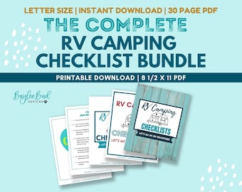 Printable RV Checklists, RV Departure Checklists, RV Kitchen And Pantry Checklist Printable, Weekly Meal Plan, Printable Camping Checklists