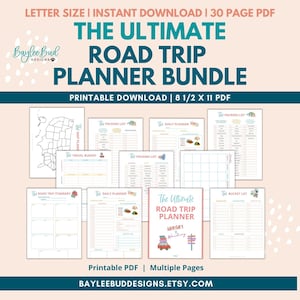 Ultimate Road Trip Planner, Printable Road Trip Planner Bundle, Family Vacation Planner, Travel Planner Printable, Road Trip Itinerary