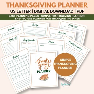Simple Thanksgiving Planner Printable Printable Thanksgiving Planner
