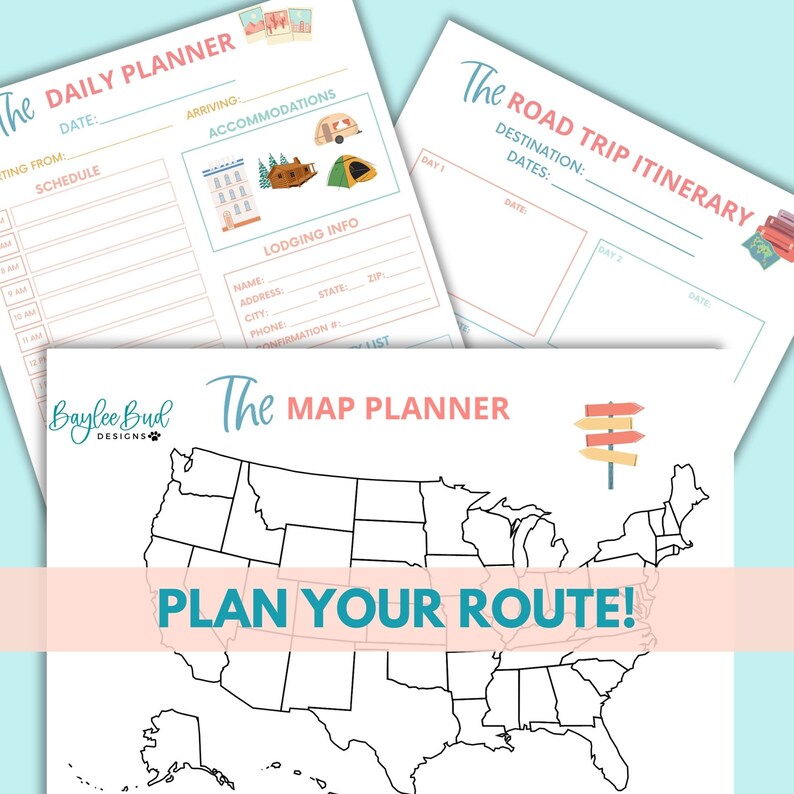 Ultimate Road Trip Planner, Printable Road Trip Planner Bundle, Family