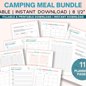 Fillable Camping Meal Planner, Fillable RV Meal Plan, Printable Meal ...