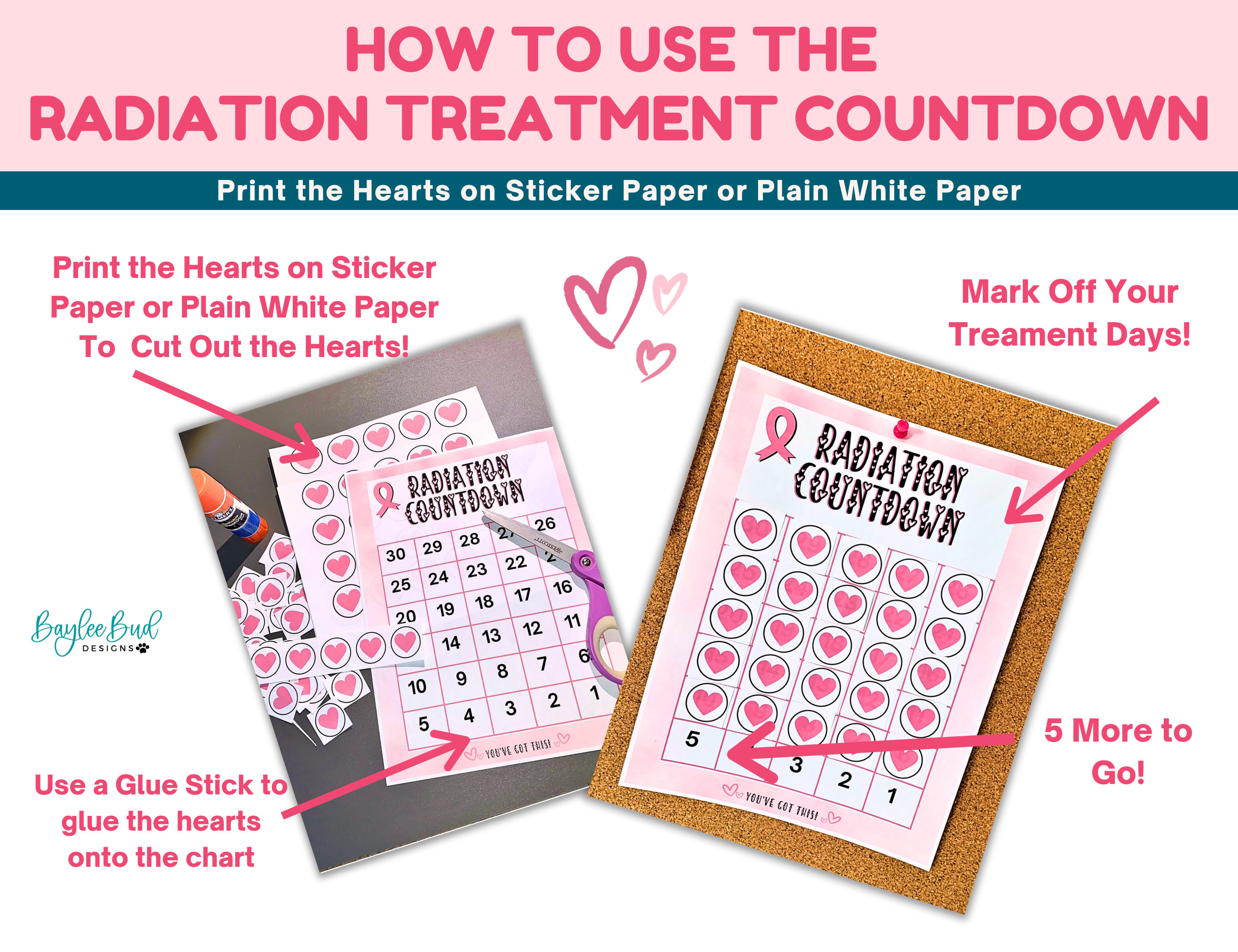 Cancer Countdown Calendar, Breast Cancer Radiation Treatment Countdown ...