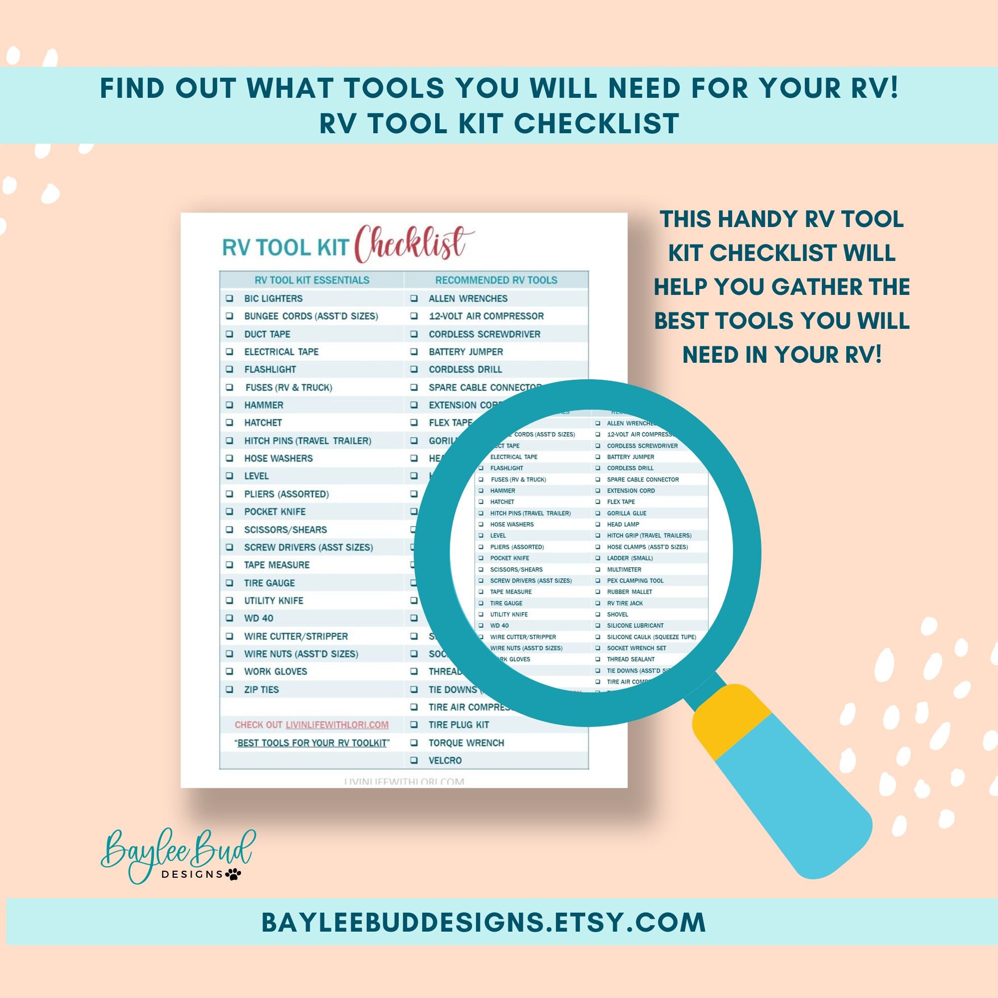 Printable RV Checklists RV Departure Checklists RV Kitchen Etsy