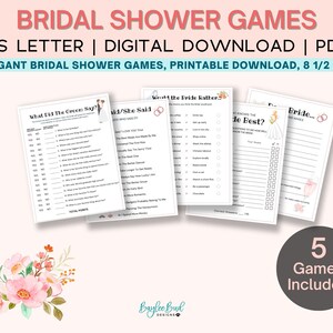 Elegant Bridal Shower Games, Wedding Shower Games, Bridal Party Games, Shower Games Bundle, Bride Groom Shower, Would Bride Rather image 4