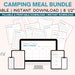 Fillable Camping Meal Planner, Fillable RV Meal Plan, Printable Meal ...