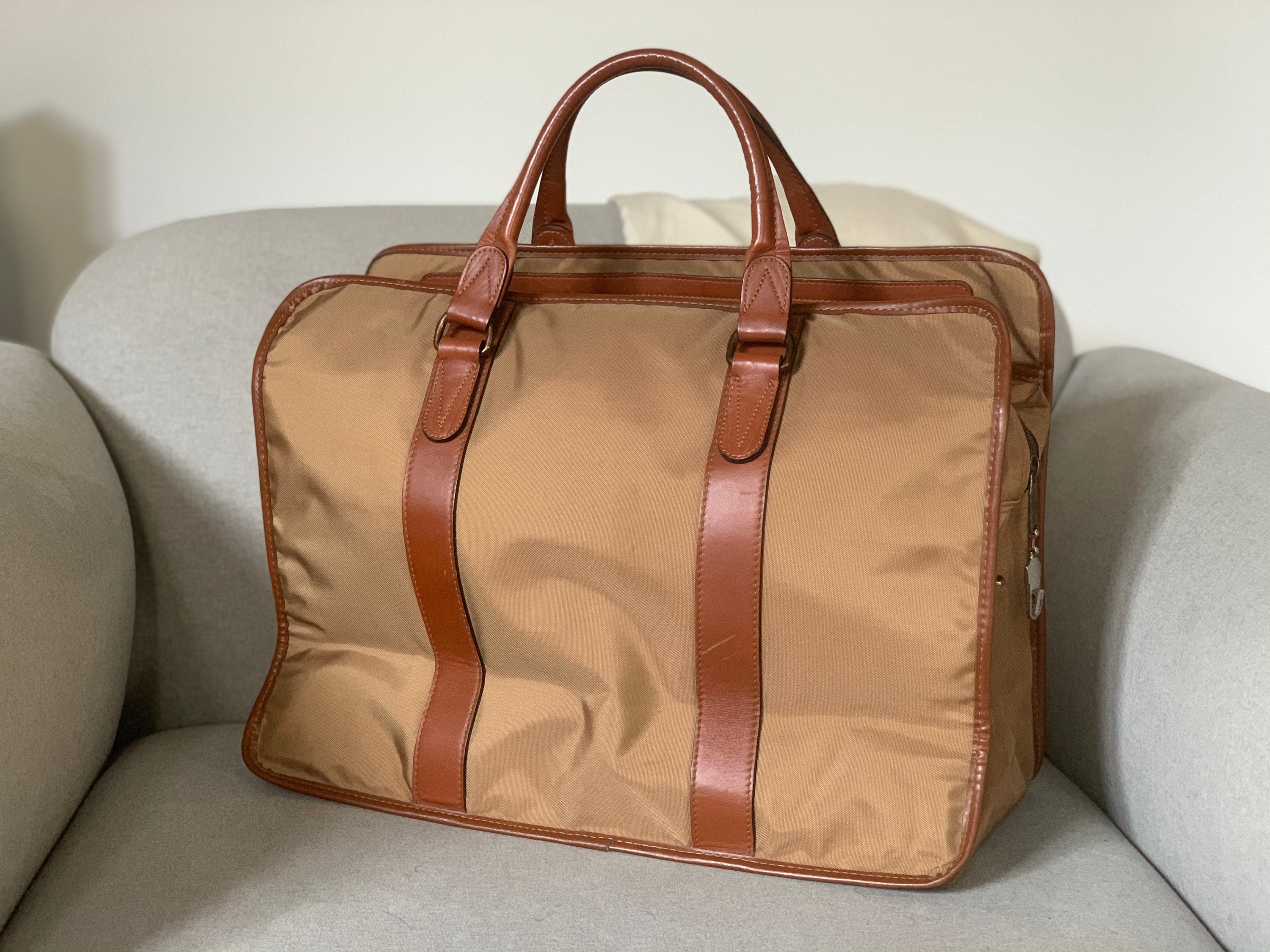 Weekender bag lancel fabric / lancel travel bag in leather and Etsy