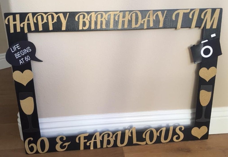 Birthday Photo Booth Prop Frame Wooden Party