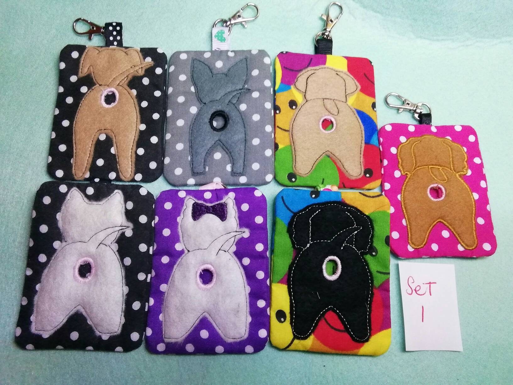 Dog Bottom Poo Bag Holder Embroidery Design File in the Hoop 7 Dog