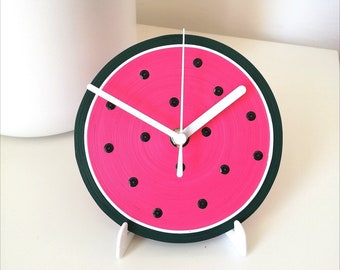 Table Clock, Watermelon Clock, Paper Clock, Desk Clock, Watermelon Decor, Fruit Decor