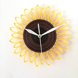 Wall Clock, Paper Clock, Sunflower Clock, First Anniversary, Flower Clock, Anniversary Gift, Home Decor Farmhouse