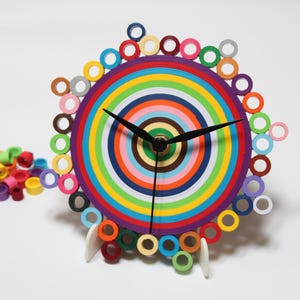 Orologio da tavolo, Orologio di Carta, Orologio Colorato, Decorazione Scrivania Unica, Regalo Casa Nuova, Orologio da Scrivania per Ufficio.