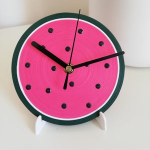 Table Clock, Watermelon Clock, Paper Clock, Desk Clock, Watermelon Decor, Fruit Decor, Watermelon Design, Office Desk Accessories