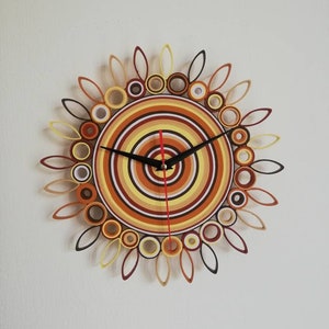 Orologio da parete, Orologio di Carta, Regalo Primo Anniversario di Matrimonio, Orologi Unici,  Arte Quilling