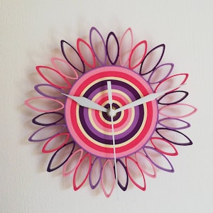 Orologio Fiore, Fiore di Carta, Orologio da Parete, Decorazione Fiore Muro, Orologio da Parete Fiore, Arredamento Floreale, Regalo di Natale