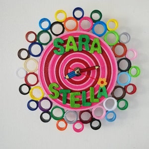 Orologio da parete, Camera Bambino, Orologio di Carta, Nomi Cameretta, Regalo Nascita, Regalo Battesimo