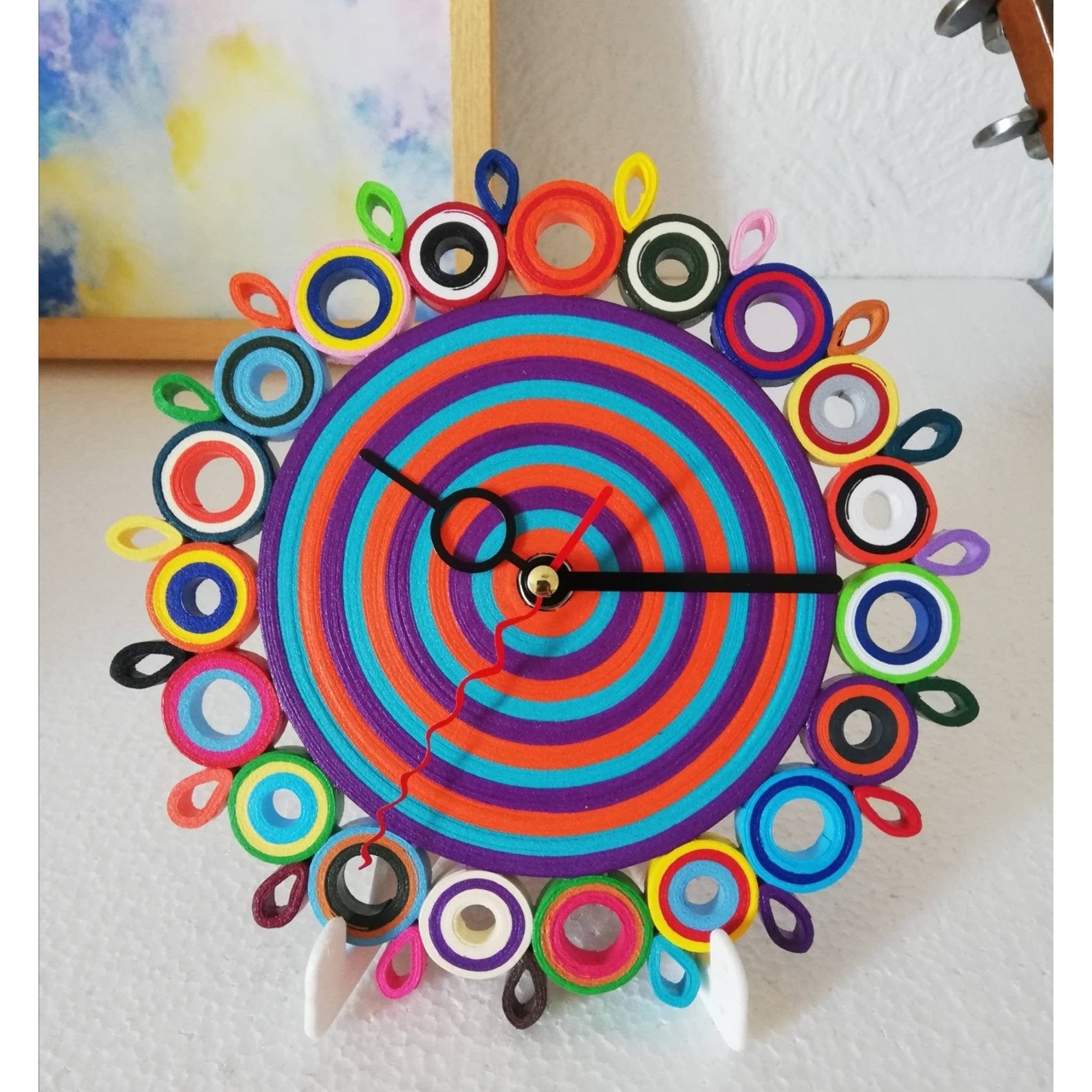 Table Clock Small Clock Paper Clock Desk Accessories Etsy