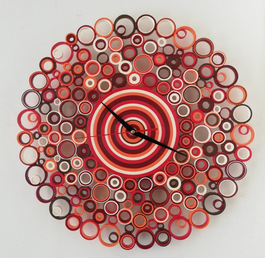 Unique Wall Clocks, Large Wall Clock, Paper Clock, Bedroom Decor