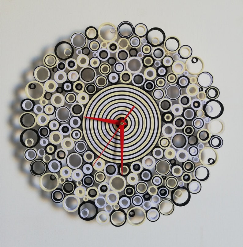 Wall Clock Paper Clock Unique Wall Clocks Home Decor Etsy