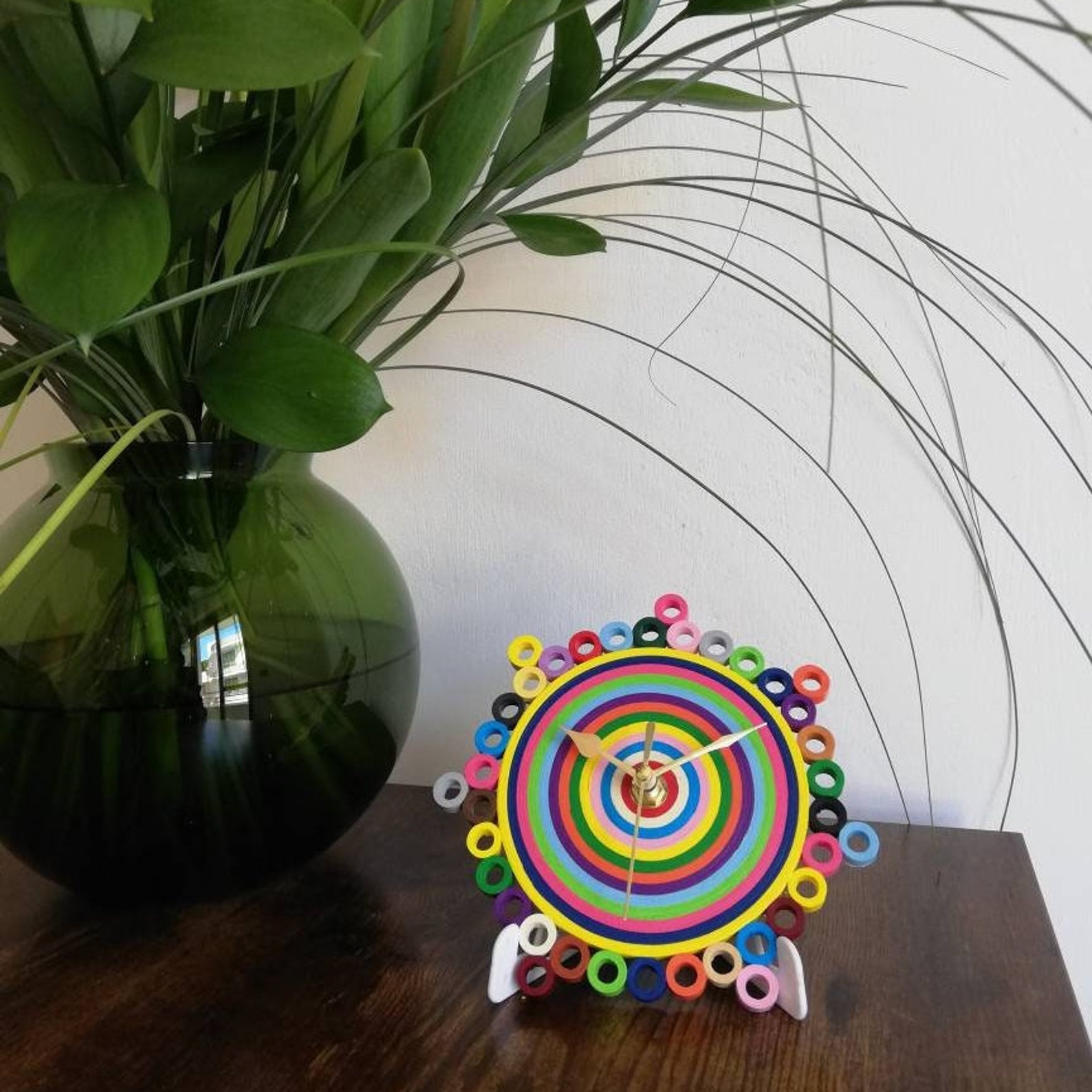 Table Clock Colorful Clock Paper Clock Unique Office Desk - Etsy