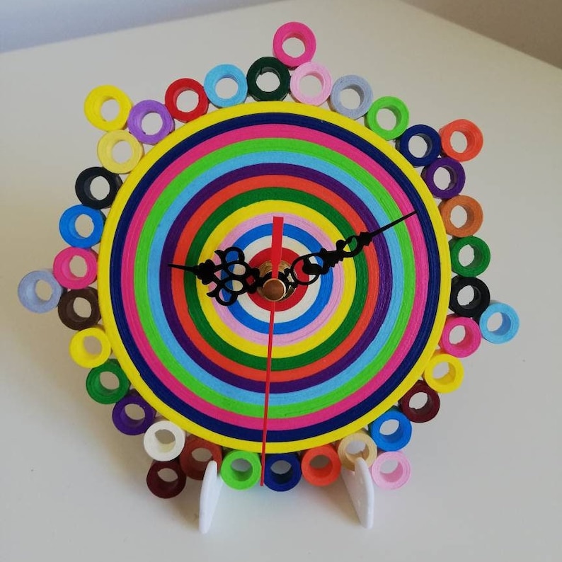 Table Clock Colorful Clock Paper Clock Unique Office Desk - Etsy