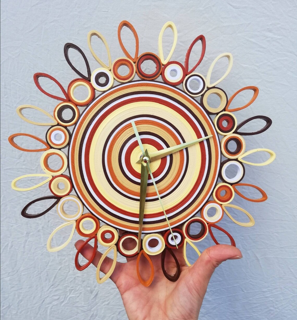 Wall Clock Paper Clock Anniversary Paper Gift Unique Wall Etsy