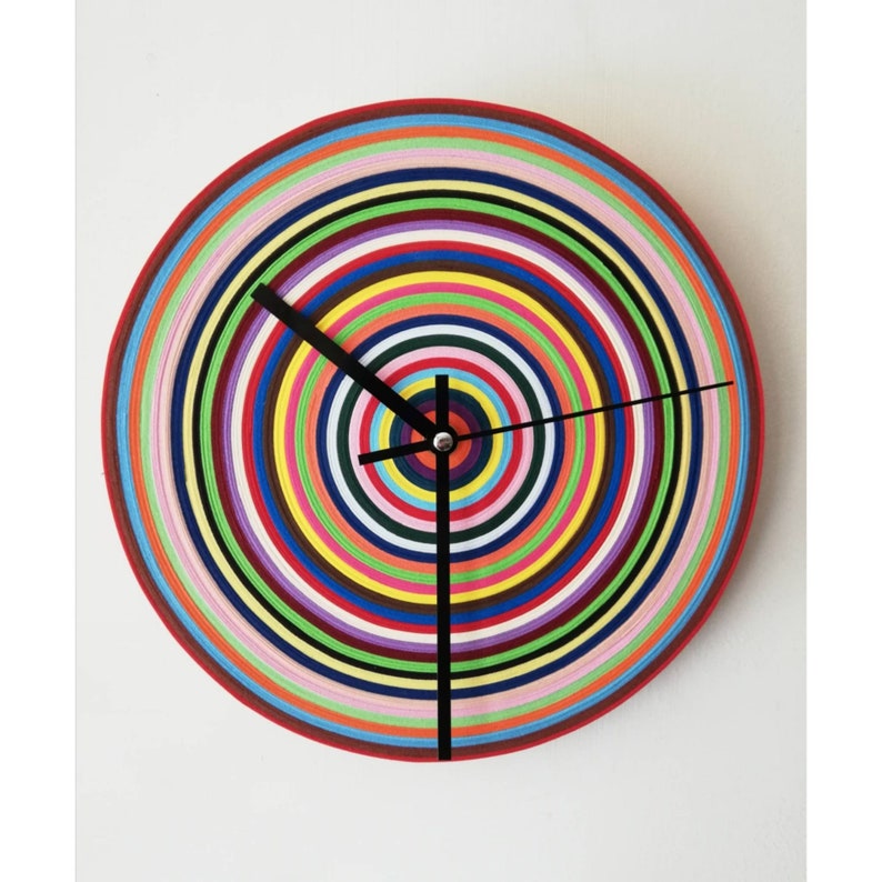 Wall Clock Colorful Clock Paper Clock Unique Wall Clock Etsy