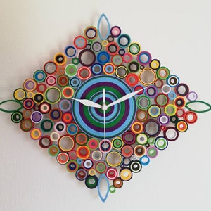 Orologio da Parete Personalizzato, Orologio Geometrico in Carta, Orologio Personalizzabile, Orologio da Parete Unico, Orologio Inusuale