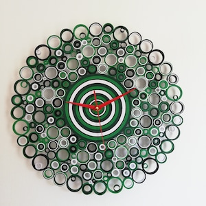 Orologio da parete, Regalo Anniversario, Orologio Cucina, Decor Verde, Orologio Inusuale, Orologio di carta, Orologio Verde, Orologi unici